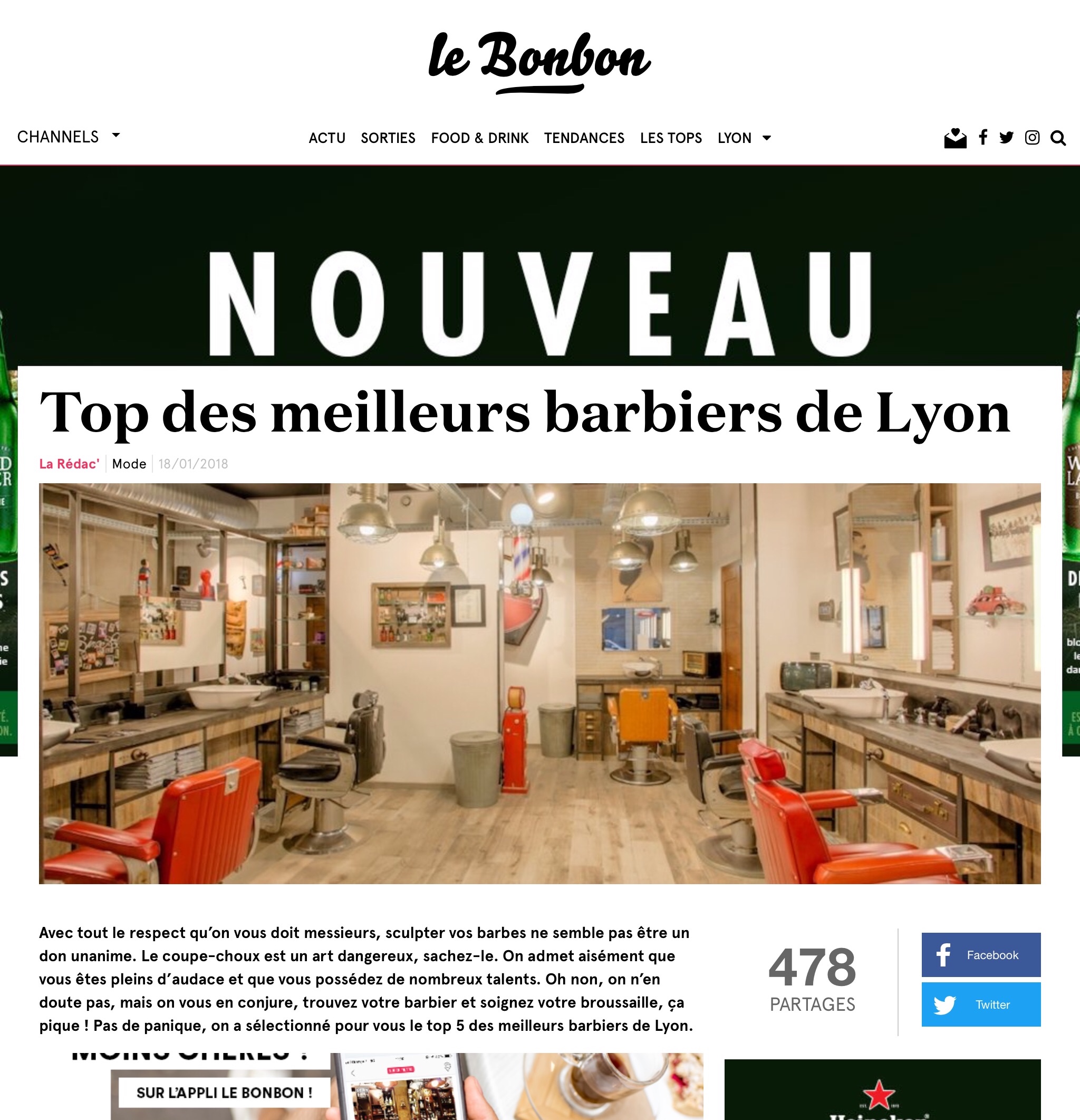 Top 5 barbiers Lyon Le Bonbon 1